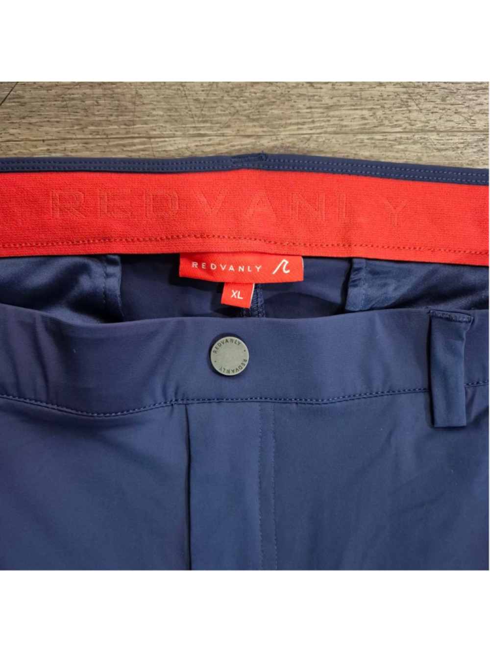 Men's REDVANLY Navy Athletic Shorts XL with Red Waistband - Picture 4 of 7